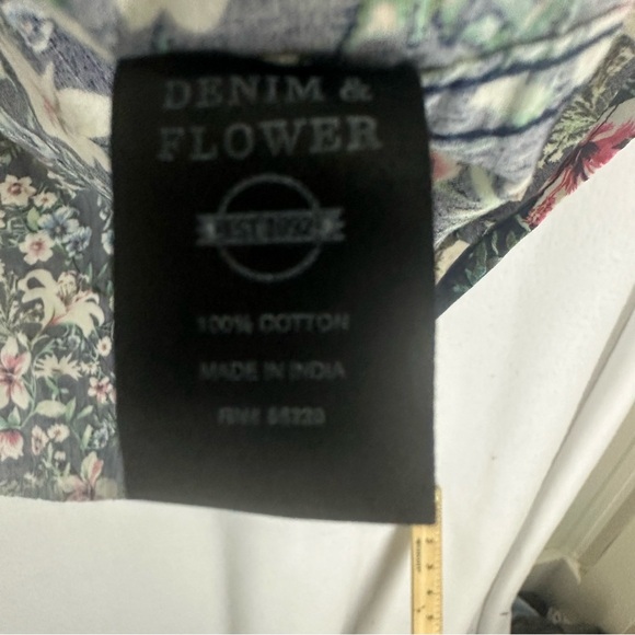 Denim & Flower Ricky Singh Slim Fit Button Down Shirt Men's XL Navy Floral - Picture 4 of 9